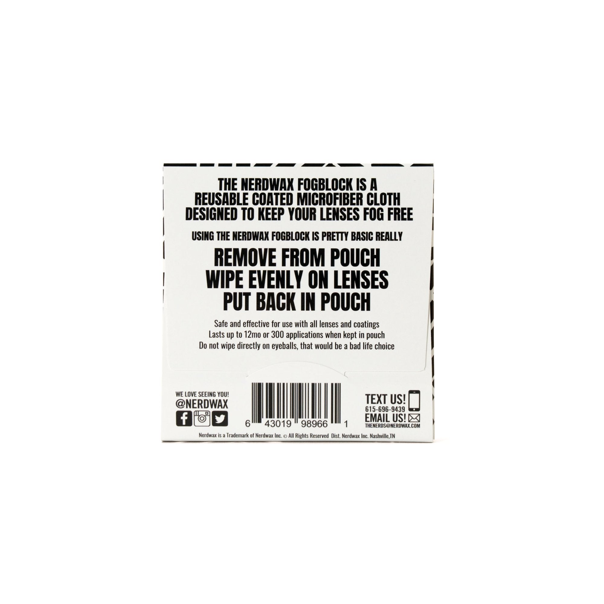 The Nerdwax FogBlock - Anti-Fog Cloth (50ct Bulk)